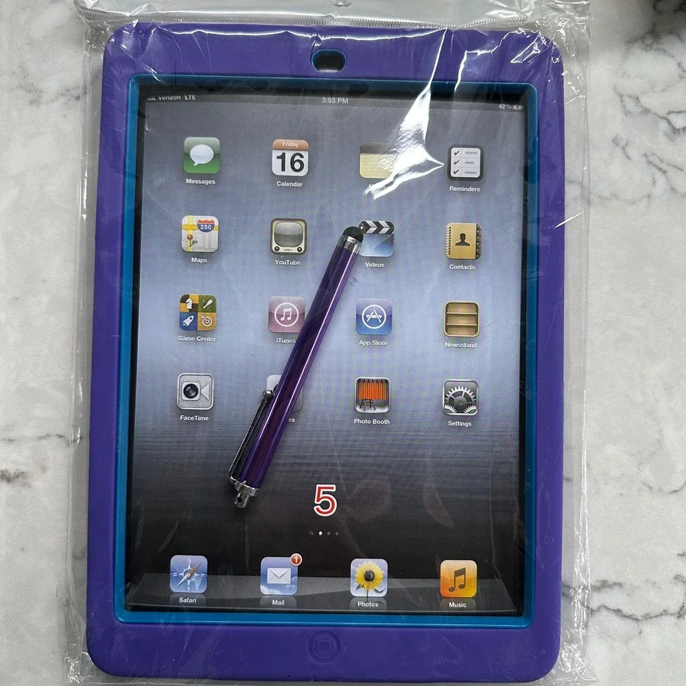 OtterBox Defender Series Rugged Case for iPad 4th Gen New iPad iPad 2 Purple Ble